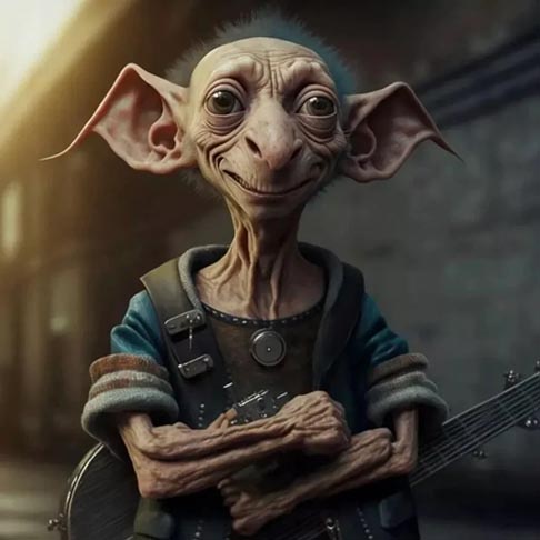O amado Dobby ficou assim, com pose e tudo. 