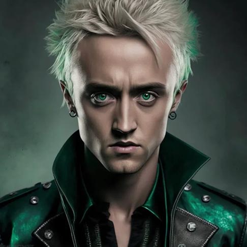 Draco Malfoy ficou caracterizado dessa forma. 