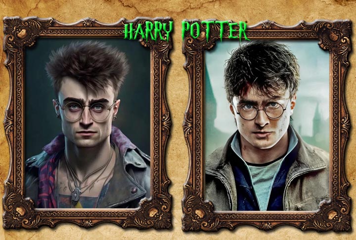 O ator Daniel Radclife ganhou um cabelo mais encorpado e um semblante mais sisudo, com sobrancelhas bem marcadas. .