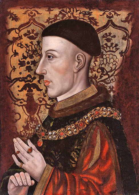 Henrique V governou de 1413 até 1422 e foi um dos responsáveis pelo fim da Guerra dos Cem Anos, contra a França. Fez parte da Dinastia de Lencastre, uma ramificação da Dinastia Plantegeneta. 