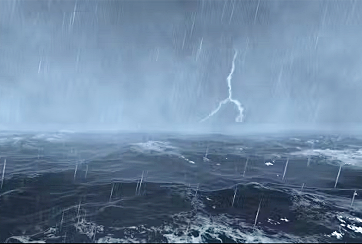 Segundo o sobrevivente, uma tempestade teria danificado o sistema eletrônico do barco, que falhou, deixando o marinheiro e a cadela isolados no meio do oceano. Ele foi resgatado por um helicóptero que acompanhava uma traineira de atum. -Reprodução de vídeo do site Envato Elements