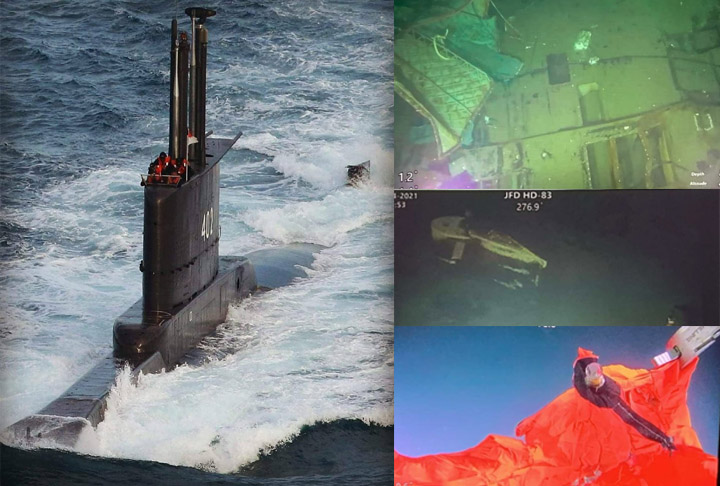 KRI Nanggala-402 (2021): No mês de abril de 2021, foi descoberto que o submarino indonésio KRI Nanggala-402 havia se partido em mais de três partes.-Reprodução do Site Naval - Blog