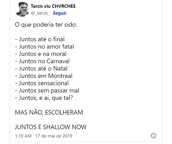 Um tempo depois, o próprio Luan Santana assumiu em entrevista que achou a letra um pouco ?brega?. Ele disse que chegou a pedir para Paula mudar, mas, segundo ela, a versão já tinha sido aprovada pela própria Lady Gaga. - reprodução redes sociais