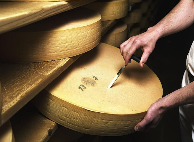 O queijo sinueiro tem a massa amanteigada, untuosa, e derrete na boca, às vezes com um leve toque de mofo azul.-fribourg.ch