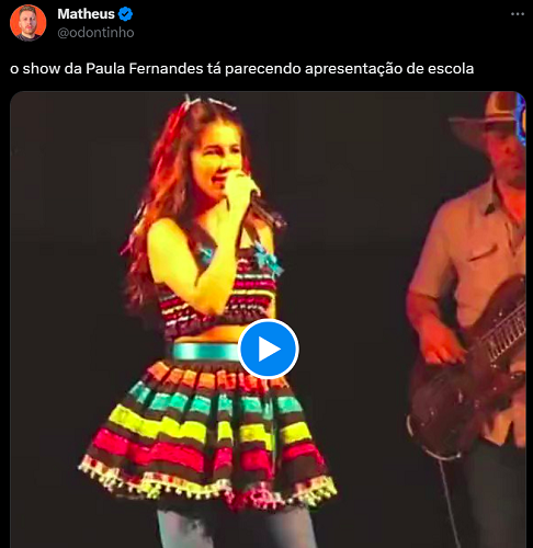 Teve até quem comentasse que o show parecia "apresentação de escola", com a professora fazendo a coreografia para os alunos imitarem. "Como essa mulher chegou nesse nível? , disse uma internauta. - reprodução twitter