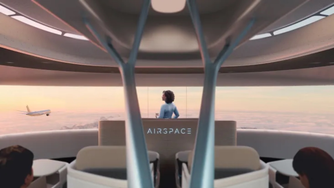 Na apresentação do projeto, a Airbus exibiu o modelo de cabine e ressaltou que a aeronave do futuro será mais leve, com materiais com base biológica e polímeros reciclados