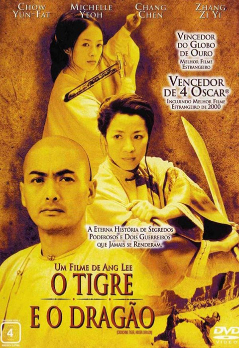 9º -  O Tigre e o Dragão (2000) -> O longa-metragem retorna ao século XIX, mais especificamente à dinastia chinesa Qing, para apresentar uma narrativa sobre a frenética procura por uma espada roubada. Um guerreiro havia pedido à sua amante que conservasse a arma em lugar seguro, mas houve empecilhos nesse desafio. 