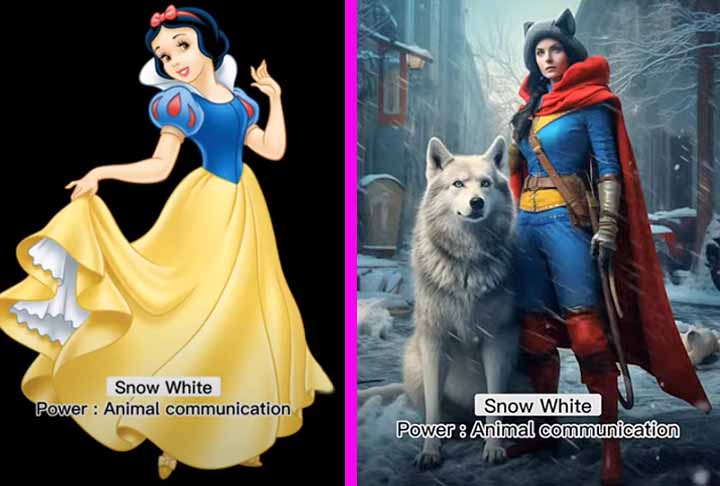 <p>Primeira princesa da Disney e protagonista de um longa-metragem da empresa, Branca de Neve ganha a habilidade de se comunicar com animais.</p>
