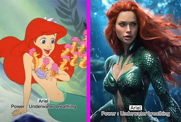 <p>Ariel, principal personagem de ‘A Pequena Sereia’, recebe o poder de respirar na água.</p>
