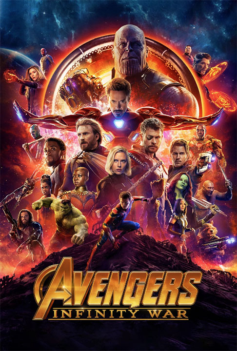 Vingadores: Guerra Infinita - Lançado em 2018 - Bilheteria:  2,05 bilhões de dólares. Direção de Anthony Russo e Joe Russo. 