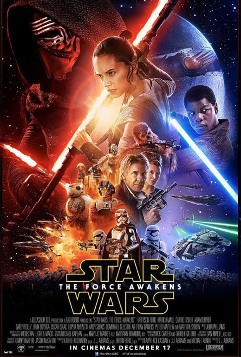 Star Wars: O Despertar da Força - Lançado em 2015 - Bilheteria : 2,07 bilhões  de dólares . Direção de J.J.Abrams