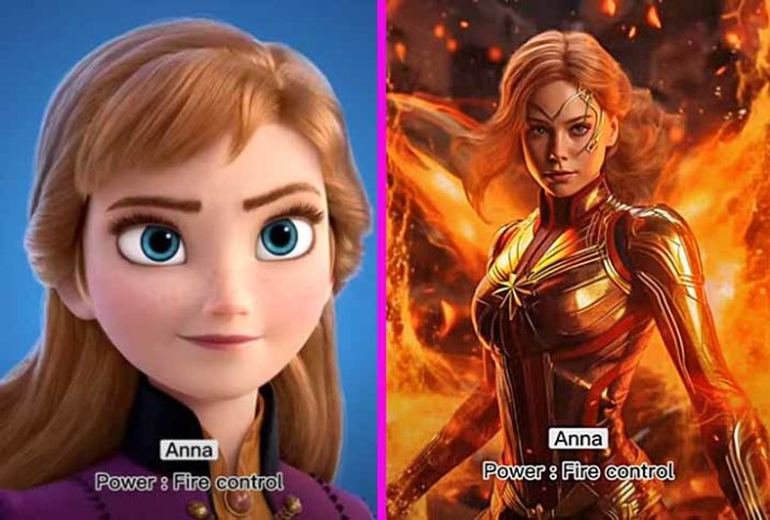 Princesas da Disney viram heroínas da Marvel com inteligência artificial