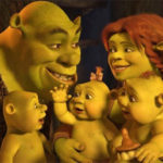 Shrek com os filhos - Dia dos Pais