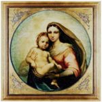 Pintura De Brécy Tondo em que retrata a Virgem Maria - IA na Arte