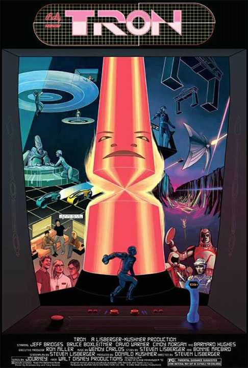 “Tron” (1982): O filme segue Kevin Flynn (interpretado por Jeff Bridges), um programador de computador que é digitalizado em um mundo virtual chamado "Grid" pelo programa de computador maligno Master Control Program (MCP).