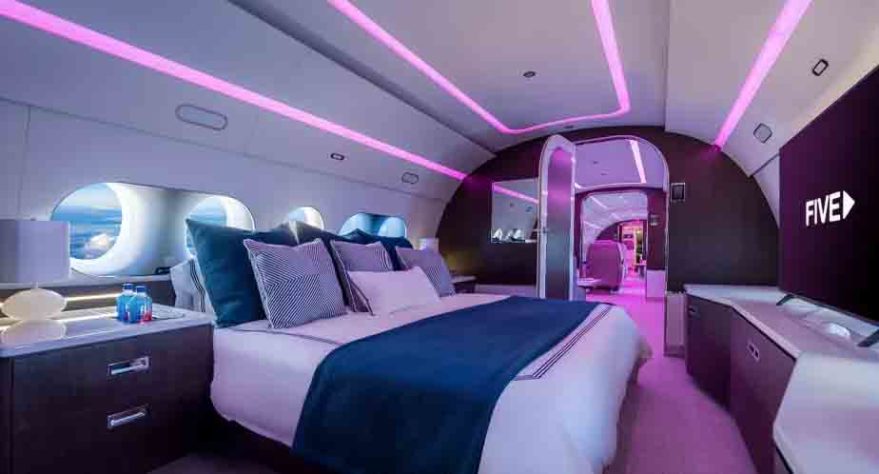 Avião luxuoso de hotel 