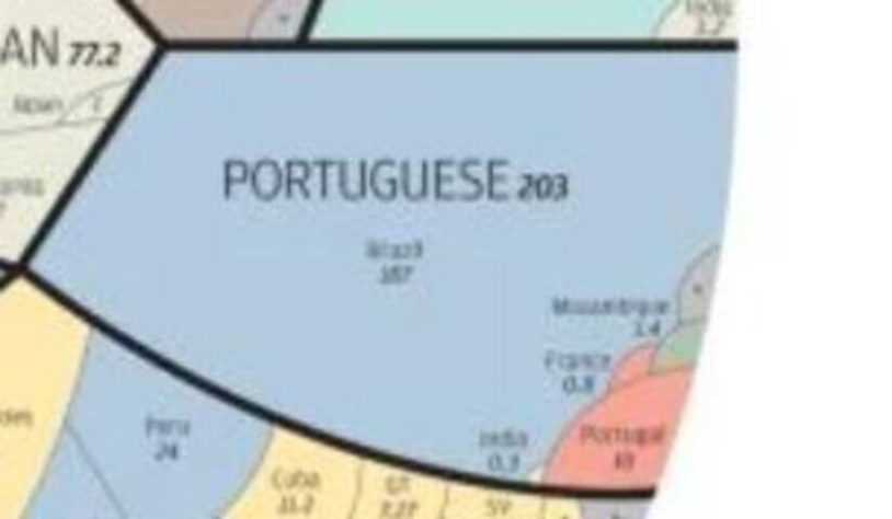 Mapa chinês mostra dimensão dos idiomas no mundo
