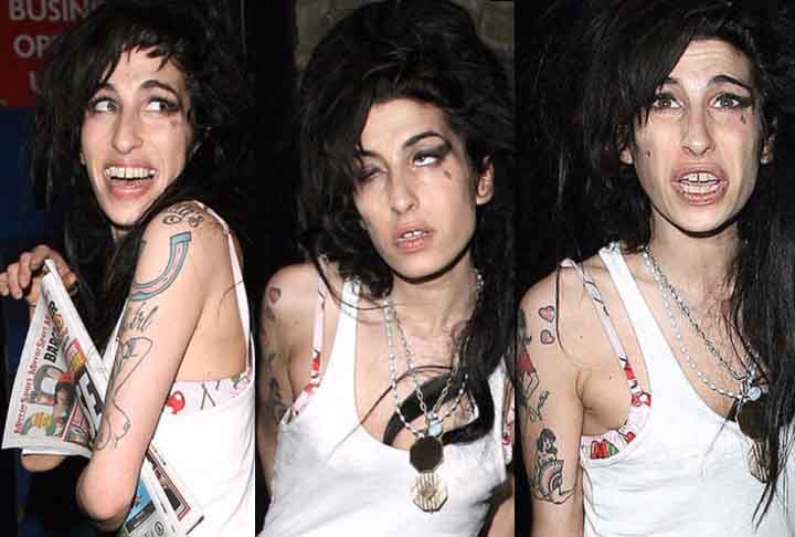Em 2007, Amy Winehouse teve seu primeiro grande problema com as drogas â?? ela chegou a entrar em coma depois de uma overdose. No ano seguinte, foi pega usando crack e acabou internada numa clÃ­nica de reabilitaÃ§Ã£o. 