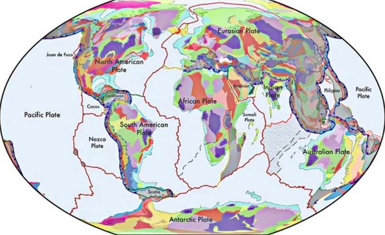  Em 2023, pesquisadores publicaram na revista Earth-Science Reviews um novo mapa com todas as placas tectônicas da Terra.-reprodução