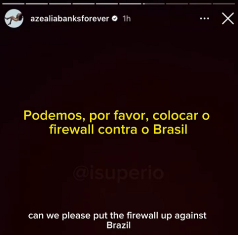 Azealia Banks detona brasileiros nas redes sociais