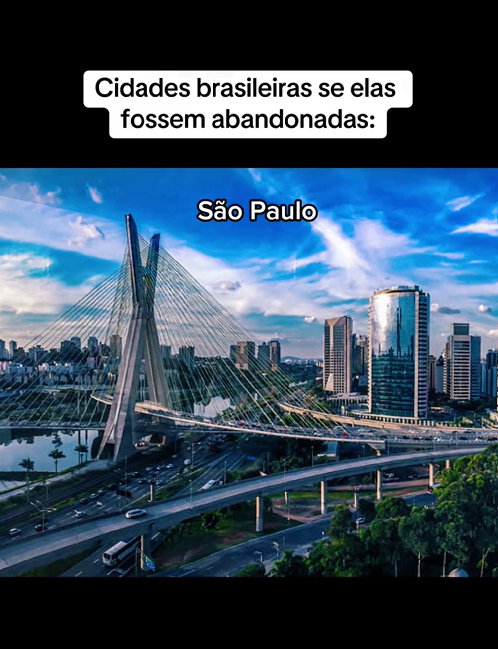 Outra cidade importante do Brasil que entrou na trend foi São Paulo. A terra da garoa com seus prédios e as intensas rodovias, que diariamente recebem uma grande quantidade de veículos automotivos.-Reprodução/TikTok/@huiop