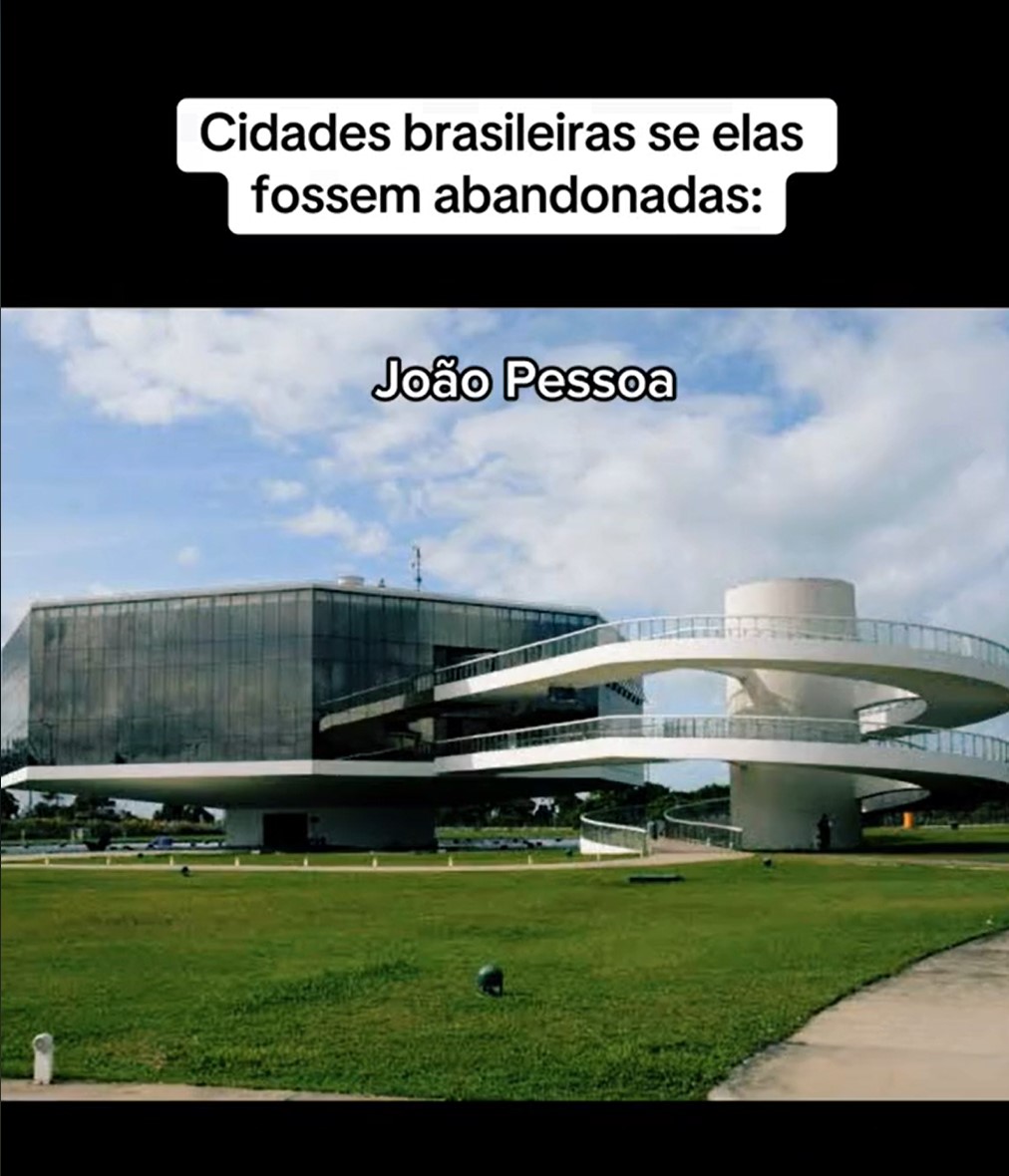 Projetada por Oscar Niemeyer, a Estação Cabo Branco representa João Pessoa, capital da Paraíba. O local tem a missão de levar cultura, arte, ciência e tecnologia à população de forma gratuita.-Reprodução/TikTok/@huiop