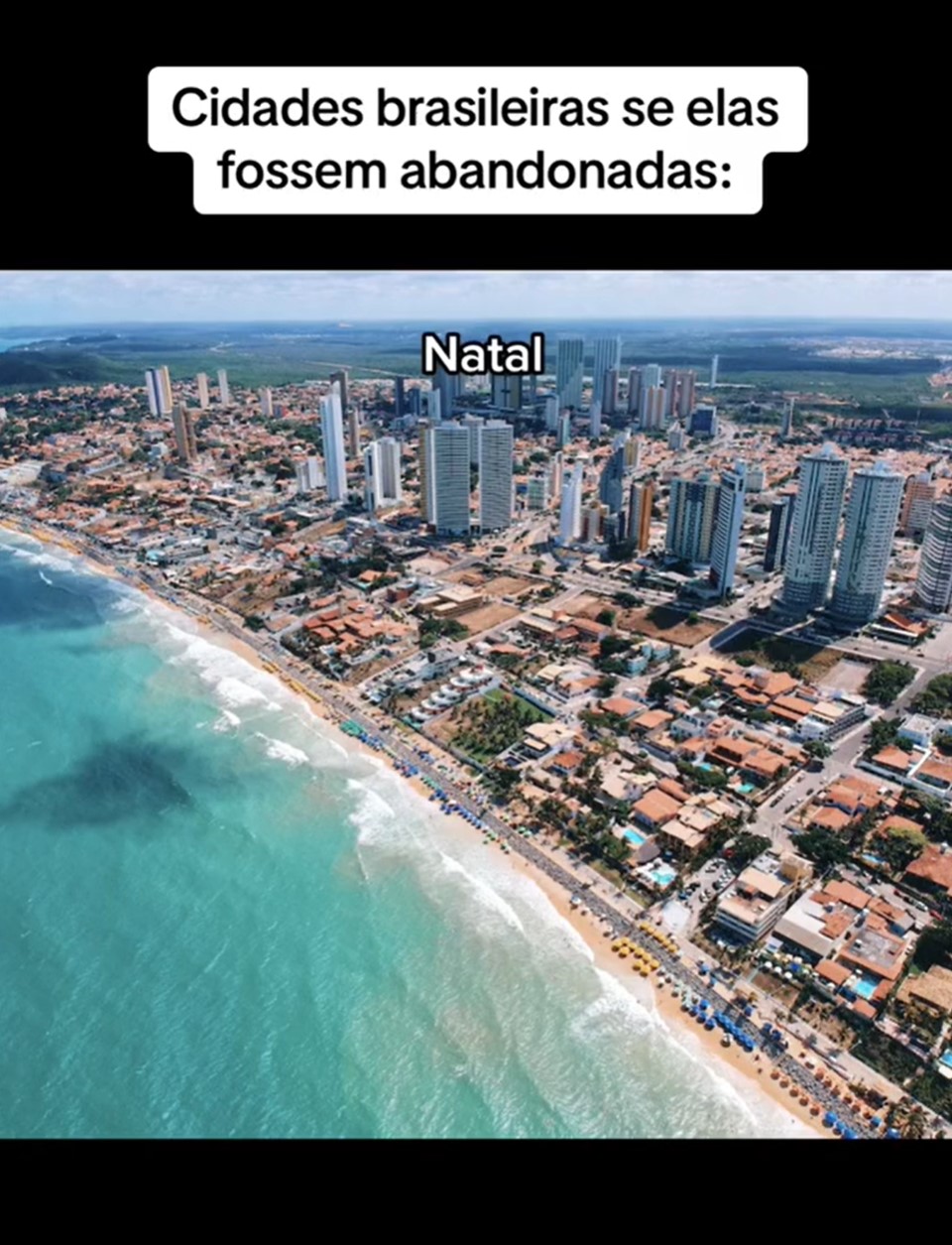Em mais uma capital nordestina, Natal é caracterizada pelo mar bem cuidado e límpido. Segunda capital brasileira com menor área territorial, mas com a sexta maior densidade populacional do país, a cidade possui uma beleza que atrai turistas e uma rica história. -Reprodução/TikTok/@huiop