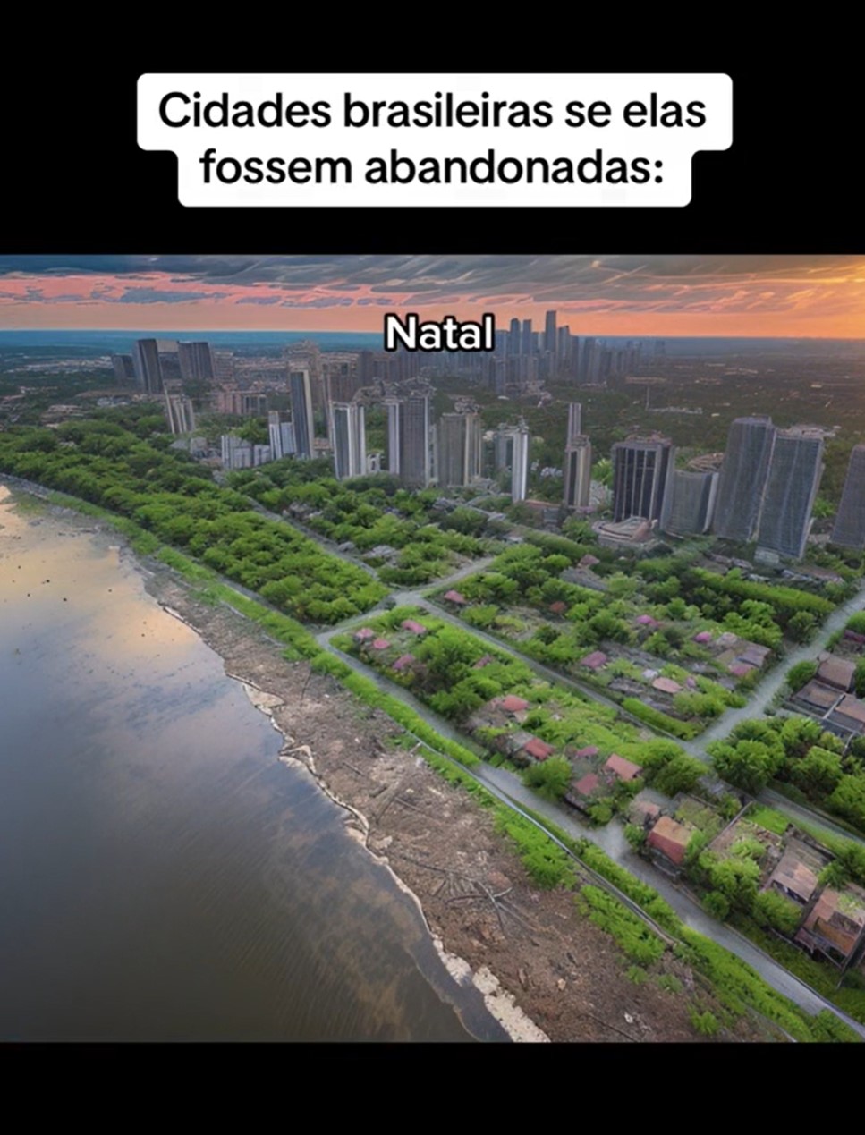 O mar se transforma, então, em um lamaçal, próximo a um pântano. Ao fundo, as casas dão lugar à vegetação mal cuidada para representar uma cidade abandonada.-Reprodução/TikTok/@huiop