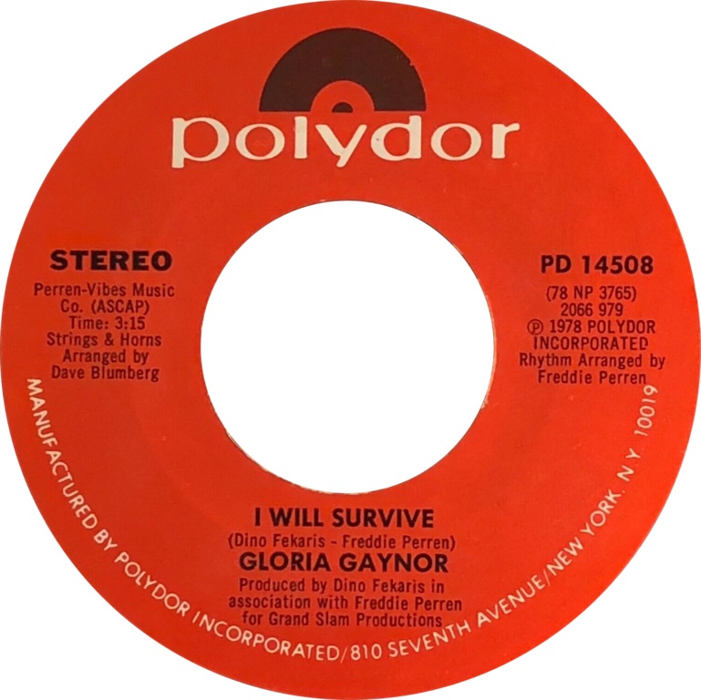 9) “I Will Survive” - Gloria Gaynor-domínio público