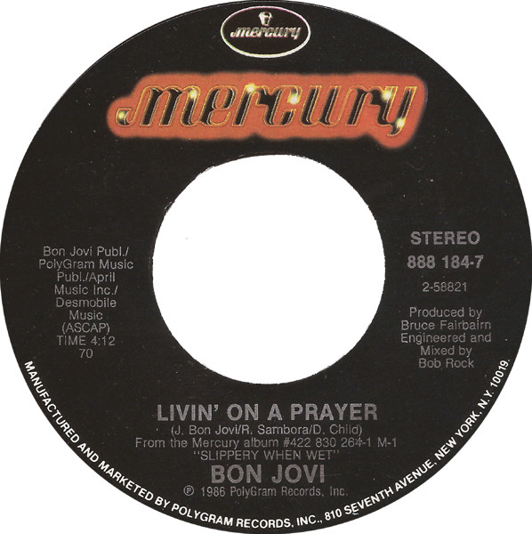 8) “Livin’ on a Prayer” – Bon Jovi-domínio público