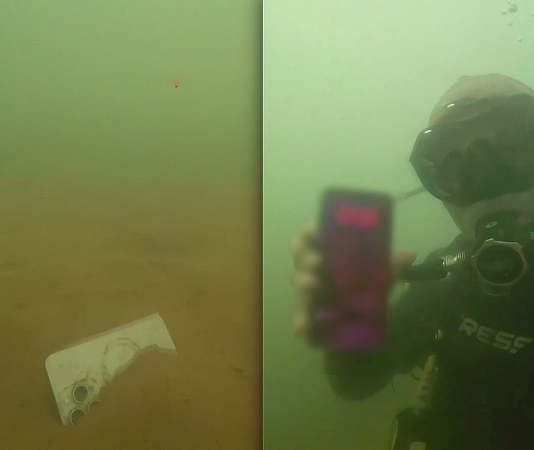 Pra quem não viu: Mergulhador encontra iPhone funcionando no fundo de lago