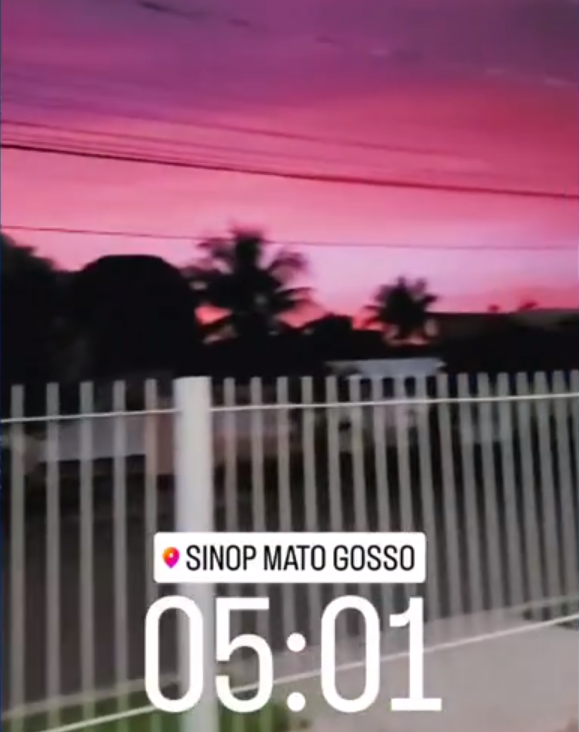 A mudança de cor ocorreu devido a partículas de sulfato que se originaram do vulcão.-reprodução redes sociais