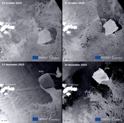 Maior iceberg do mundo - imagens de satélite
