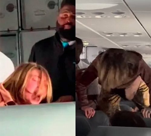 Pra quem não viu: Mulher surta em avião e voo vira caos
