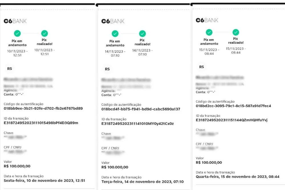 Ele foi até a agência do banco de origem da quantia para dar prosseguimento à devolução. -Arquivo Pessoal/Lealdo dos Santos