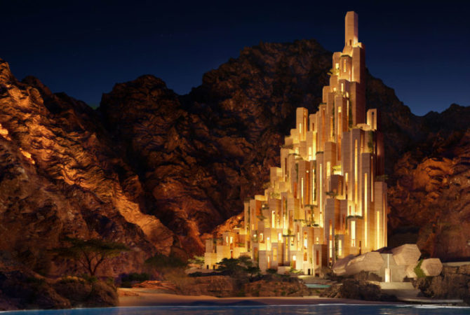 Projeto de hotel hexagonal na Arábia Saudita chama a atenção