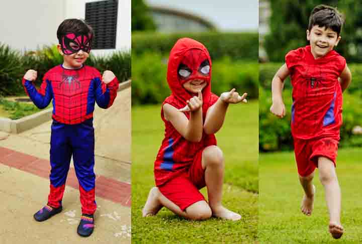 <p>O Carnaval também tem suas tendências para os baixinhos e as crianças curtem muito se fantasiar de super-heróis do cinema,  como o famoso Homem-Aranha. </p>
