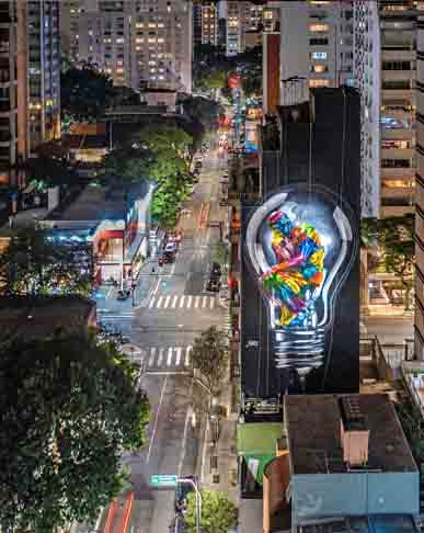 O artista tem painÃ©is espalhados por todas as regiÃµes da cidade de SÃ£o Paulo, sua terra natal. -Instagram @kobrastreetart