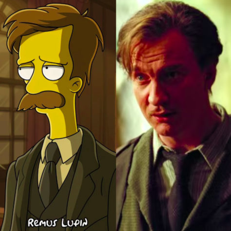 IA recria personagens de Harry Potter no universo dos Simpsons