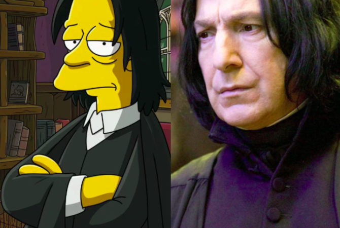 IA recria personagens de Harry Potter no universo dos Simpsons