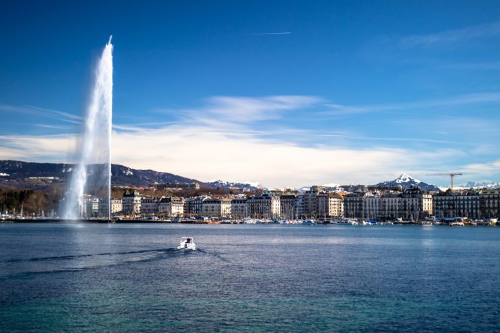 A fonte, que na época já tinha 90 metros de altura, foi inaugurada em 1891, por ocasião do Festival Federal de Ginástica. O Jet d'eau foi iluminado pela primeira vez para assinalar o 600º aniversário da Confederação Suíça.
