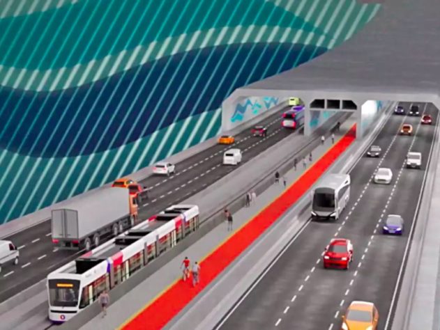 Projeto de túnel subaquático Santos-Guarujá