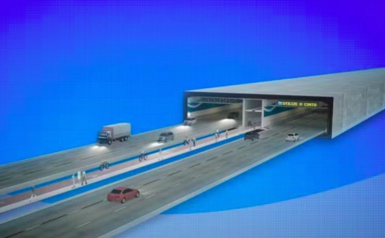 Projeto de túnel subaquático Santos-Guarujá