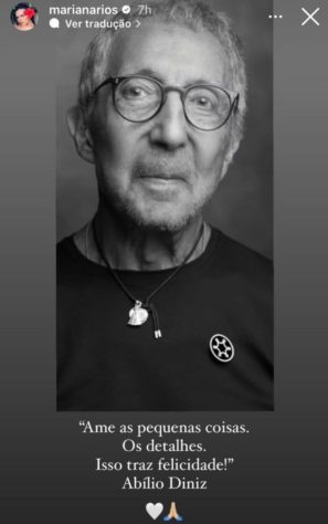 Mariana Rios posta homenagem a Abilio Diniz nas redes sociais 