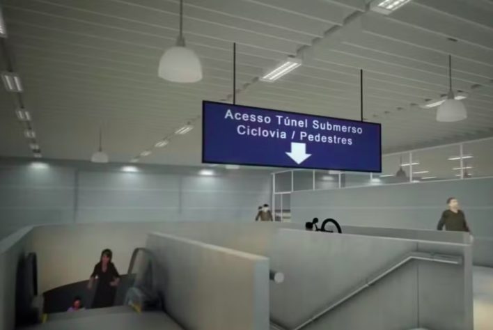 Projeto de túnel subaquático Santos-Guarujá