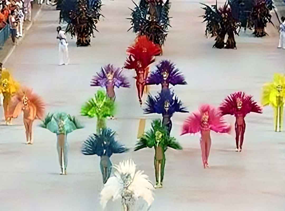 <p>No ano seguinte, a Beija-Flor apresentou em sua Comissão de Frente o voo dos pássaros encantados. Durante a apresentação, vários beija-flores bailaram e bateram as asas. A coreógrafa foi Ghislaine Cavalcanti, que ficou quinze anos à frente do quesito da escola de Nilópolis. </p>
