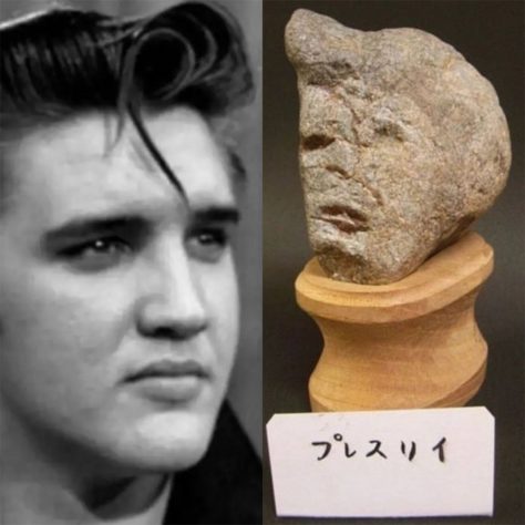 Museu japonês tem pedra com rosto do Elvis Presley 