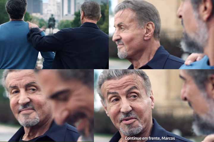 Em 2023, Mion jÃ¡ havia realizado o sonho de gravar um comercial com outro cÃ©lebre ator de Hollywood, Sylvester Stallone. A icÃŽnica escadaria do Museu de Arte de FiladÃ©lfia, nos Estados Unidos, que serviu de cenÃ¡rio para Rocky, marcou o encontro entre fÃ£ e Ã­dolo.