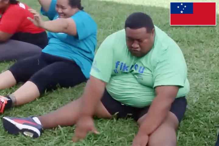 2Âº lugar (homens) - Samoa, com 79% da populaÃ§ao com sobrepeso ou obesa. 

-ReproduÃ§Ã£o Youtube Canal Josh Brett