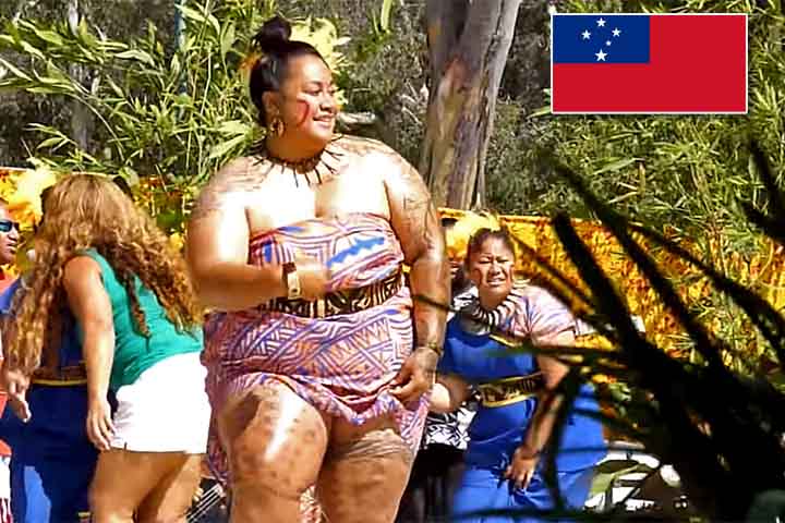 2º lugar (mulheres) - Samoa, com 86% da população com sobrepeso ou obesa. 
-Reprodução Youtube Canal Aorchid